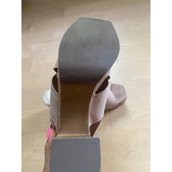 VINCE Camuto "Jenevy" block heel slingback Women 8 suede sandal platform - Picture 4 of 8